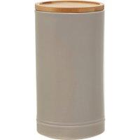 Orsina Trendy Black Stoneware Canister With Airtight Lid, Functional Storage Jar, Countertop Storage Containers in Grey