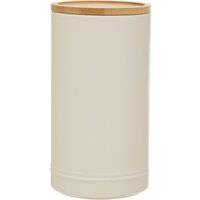 Orsina Trendy Black Stoneware Canister With Airtight Lid, Functional Storage Jar, Countertop Storage Containers in Cream