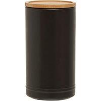 Orsina Trendy Black Stoneware Canister With Airtight Lid, Functional Storage Jar, Countertop Storage Containers