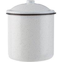 Orsina Large Canister, Elegant Storage Jar With Bamboo Lid & Airtight Seal, Durable Ceramic Canister For Dry in White