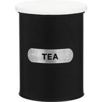 Orsina Functional Design Black Enamel Tea Canister, Chic Design Metal Canister, Durable Stainless Steel Canister