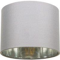 Happy Homewares Contemporary Cotton Lamp/Light Shade with Shiny Paper Inner in Grey | Size: 12 inches