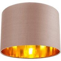 Happy Homewares Contemporary Cotton Lamp/Light Shade with Shiny Paper Inner in Taupe | Size: 12 inches