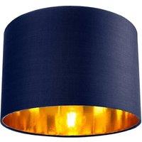 Happy Homewares Contemporary Cotton Lamp/Light Shade with Shiny Paper Inner in Midnight | Size: 8 inches
