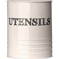 Orsina Utensil Canister, Ceramic Holder With Handwritten Style Label For Kitchen Tools, Stylish Storage Solution in Cream