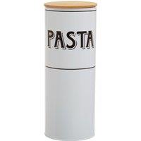 Orsina Stylish White Metal Pasta Canister, Durable Design Stainless Steel Canister, Airtight Gold Lid Metal Canister