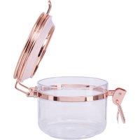 Orsina Elegant Jar With Copper Lid 450 ml, Durable Retro Design Glass Jar With Lid, Sleek Airtight Storage Jar in Clear