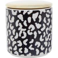 Orsina Stoneware Medium Canister, Gold Reflective Container With Silicone Seal Lid, Handcrafted Storage Container in Black