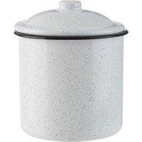 Orsina Medium Canister, Elegant Storage Jar With Bamboo Lid & Airtight Seal, Durable Ceramic Canister For Dry in White