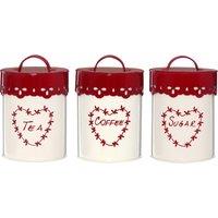 Orsina Maison by Premier Anglaise Tea Coffee & Sugar Canister Set in Red