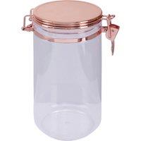 Orsina Versatile 1100ml Canister With Copper Lid, Airtight Seal Kitchen Canister For Storage, Stylish Food Canister in Clear