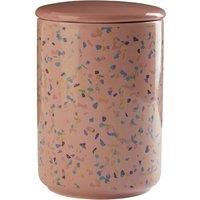 Orsina Large Pink Terrazzo Storage Canister, Dolomite Build Food Storage Container With Airtight Lid, Sugar Canisters