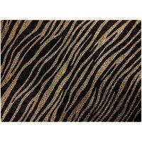 Warren Reed - Designer Golden Zebra Print Glass Chopping Board in Brown