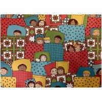 Warren Reed - Designer Hand Drawn Sleeping Doodle Faces Glass Chopping Board in Red