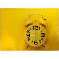 Warren Reed - Designer Yellow Alarm Clock Glass Chopping Board