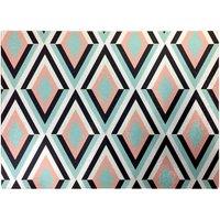 Warren Reed - Designer Zig Zag Abstract Pattern Glass Chopping Board in Blue