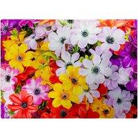 Warren Reed - Designer Spring Flowers Glass Chopping Board in Yellow
