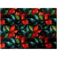 Warren Reed - Designer Christmas Watercolour Holly Leaf Glass Chopping Board in Red