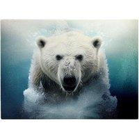Warren Reed - Designer Polar Bear Splashart Glass Chopping Board in White