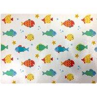 Warren Reed - Designer Swimming Fish Glass Chopping Board in Blue
