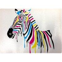 Warren Reed - Designer Multi Coloured Zebra Chopping Board in Pink