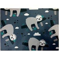 Warren Reed - Designer Sleeping Sloth Pattern Glass Chopping Board in Grey