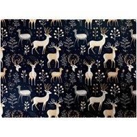 Warren Reed - Designer Reindeer Whimsical Illustration Pattern Glass Chopping Board in Blue