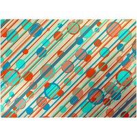 Warren Reed - Designer Retro Stripes & Circles Glass Chopping Board in Blue