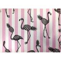 Warren Reed - Designer Pineapple Flamingo Glass Chopping Board in Pink
