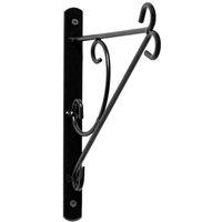 Primrose Curved Design Hanging Basket Bracket Hook for Outdoor Wall 28cm in Black