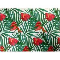 Warren Reed - Designer Tropical Flowers & Palm Leaves Glass Chopping Board in Green