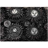 Warren Reed - Designer Moon & Sun White Black Glass Chopping Board