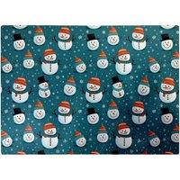 Warren Reed - Designer Jolly Christmas Snowmen Glass Chopping Board in Blue