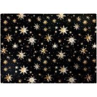 Warren Reed - Designer Silver Gold Snowflake Pattern Glass Chopping Board in Blue