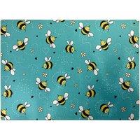 Warren Reed - Designer Hand Drawn Busy Bees Glass Chopping Board in Blue