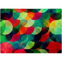 Warren Reed - Designer Colourful Grunge Circle Pattern Glass Chopping Board in Red