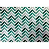 Warren Reed - Designer Geometric Retro Vintage Chevron Pattern Glass Chopping Board in Green