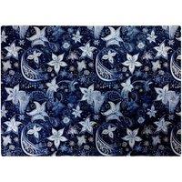 Warren Reed - Designer Paisley Christmas Stars Blue Glass Chopping Board