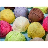 Warren Reed - Designer Ice Cream Scoops Glass Chopping Board in Yellow