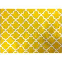 Warren Reed - Designer Geometric Yellow Quatrefoil Wave Glass Chopping Board