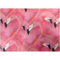 Warren Reed - Designer Watercolour Flamingo Hearts Glass Chopping Board in Pink