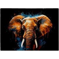 Warren Reed - Designer Splashart Elephant Blue Glass Chopping Board