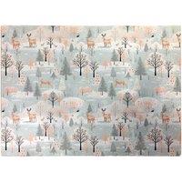Warren Reed - Designer Whimsical Christmas Winter Wonderland Glass Chopping Board in Blue