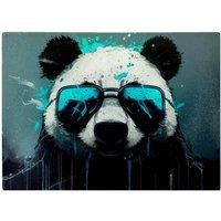 Warren Reed - Designer Panda With Blue Glasses Splashart Glass Chopping Board