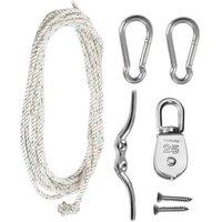 Primrose Stainless Steel Easy Hoist Standard Shade Sail Fixing Kit Accessory in Metallic Silver
