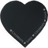 Selbrae House Slate Serving Board - Heart - Love & Celebrate - GIFT BOXED in Dark Grey | Size: 1 Pack
