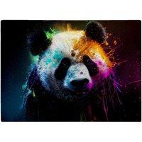 Warren Reed - Designer Panda Face Splashart Colourful Glass Chopping Board in Blue