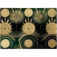 Warren Reed - Designer Green Moon & Sun Abstract Pattern Glass Chopping Board