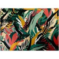 Warren Reed - Designer Coloured Tropical Leaves Glass Chopping Board in Green