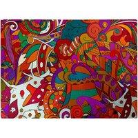Warren Reed - Designer Mehndi Design Glass Chopping Board in Red